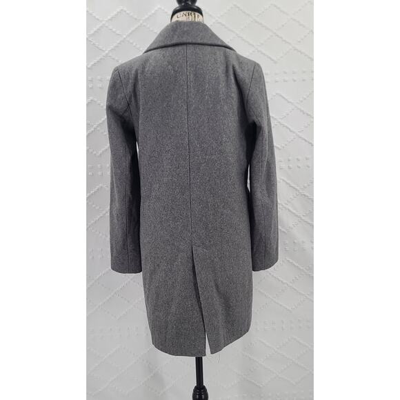 Zara Basic double breasted Gray wool coat womens Sz Small minimalistic classic - Picture 2 of 13